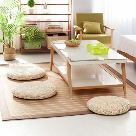 Straw Pouf 38 cm